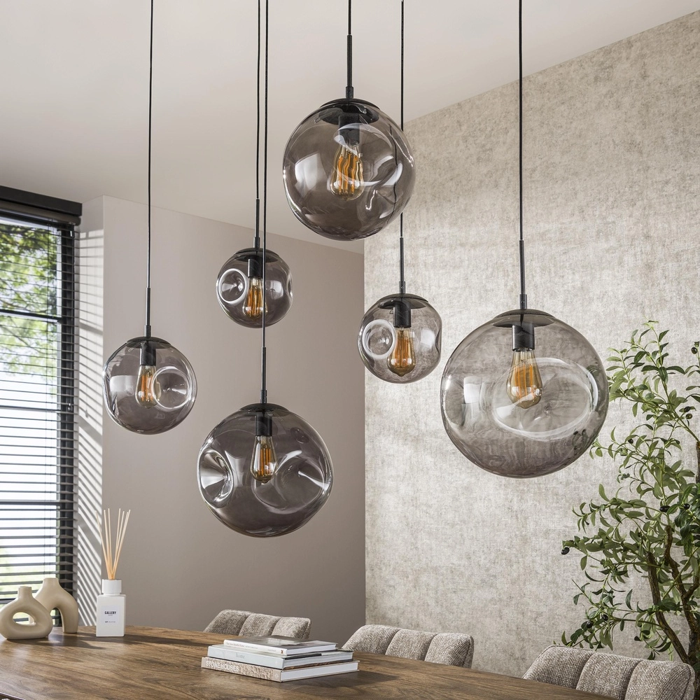 6-lichts hanglamp Stellar met organische plafondplaat Lyora 8716803511729