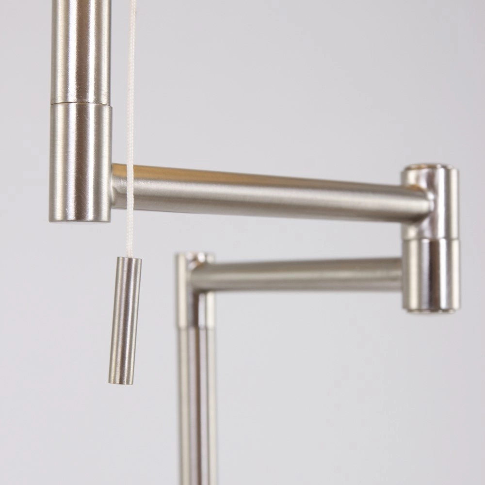 Vloerlamp Mexlite 154cm metaalgrijs met witte kap Steinhauer 8712746048094