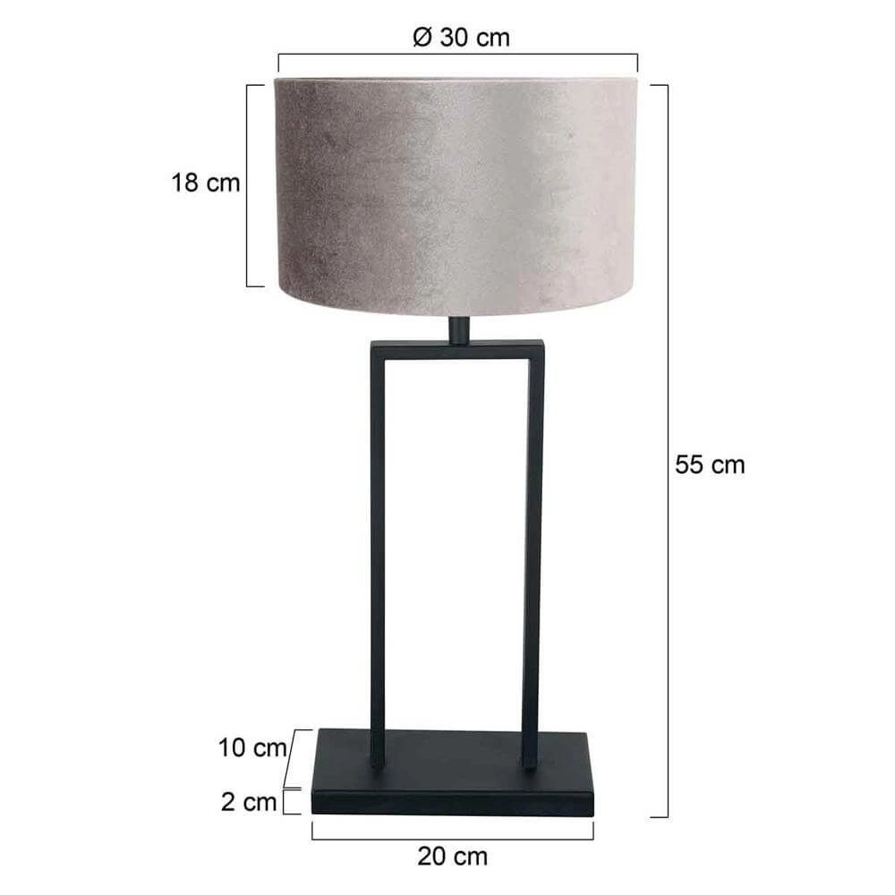 Tafellamp 55cm Stang met zilvere kap Steinhauer 8712746173956