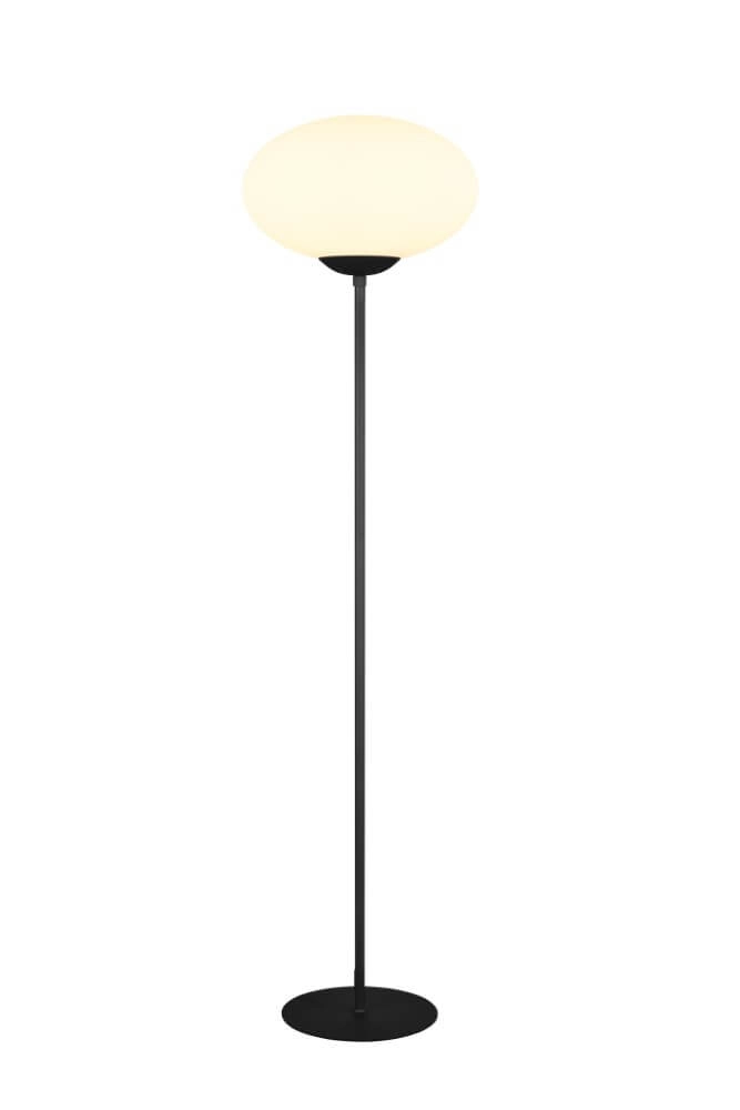 Vloerlamp Fomento Ø 40cm - zwart met wit glas Trio 4017807616149