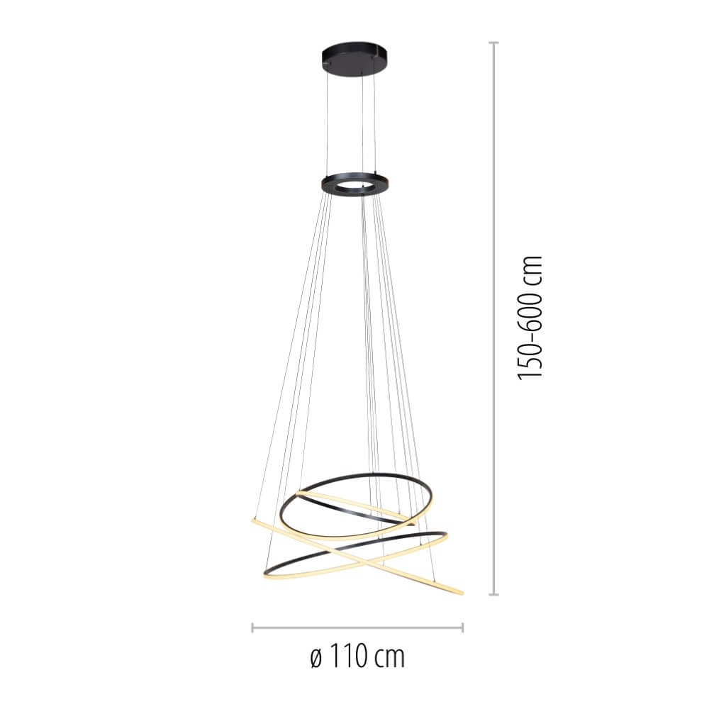 Design hanglamp Pure E-Flying Rings grijs Paul Neuhaus 4012248384466