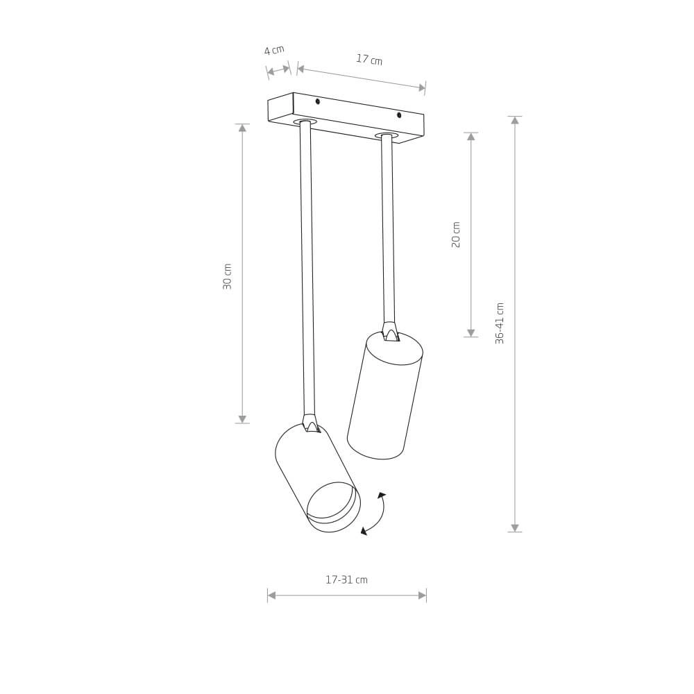 Zwarte kantelspot Mono Long Lyora 5903139773096
