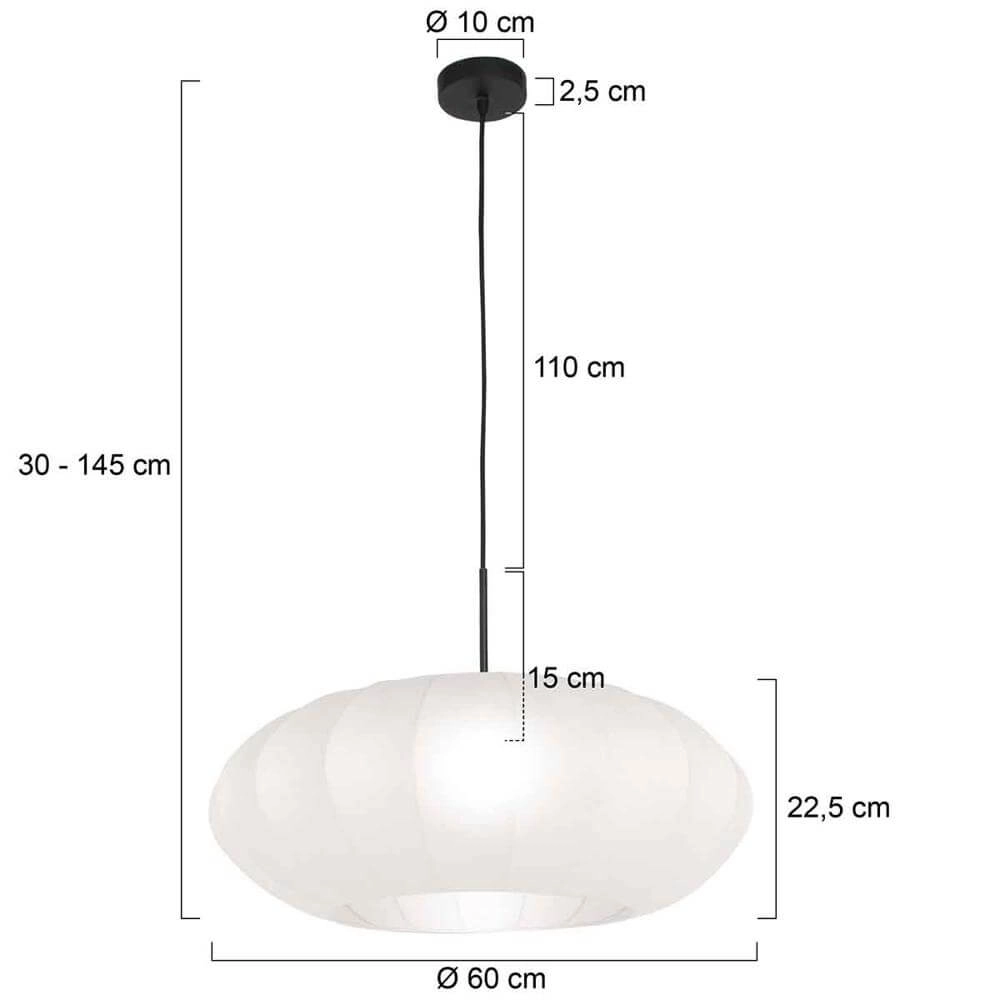 Hanglamp Sparkled Light zwart met witte kap Steinhauer 8712746173147