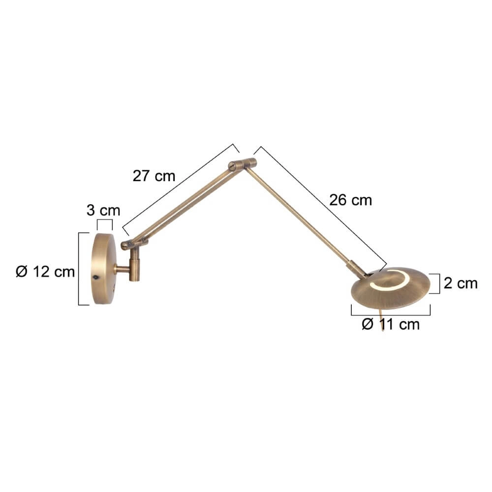Metalen leeslamp Zodiac LED voor aan de wand Steinhauer 8712746127355