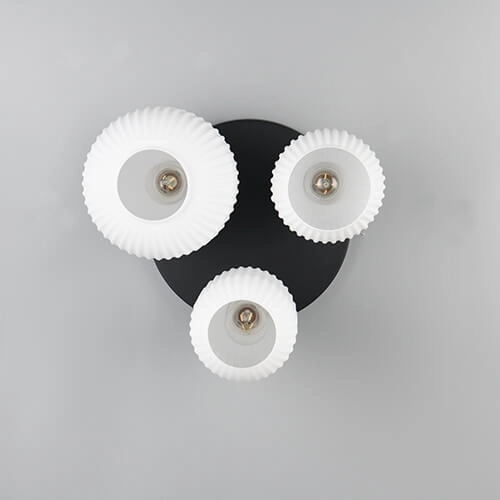 Trendy plafondlamp Diva met wit glas Trio 4017807614541