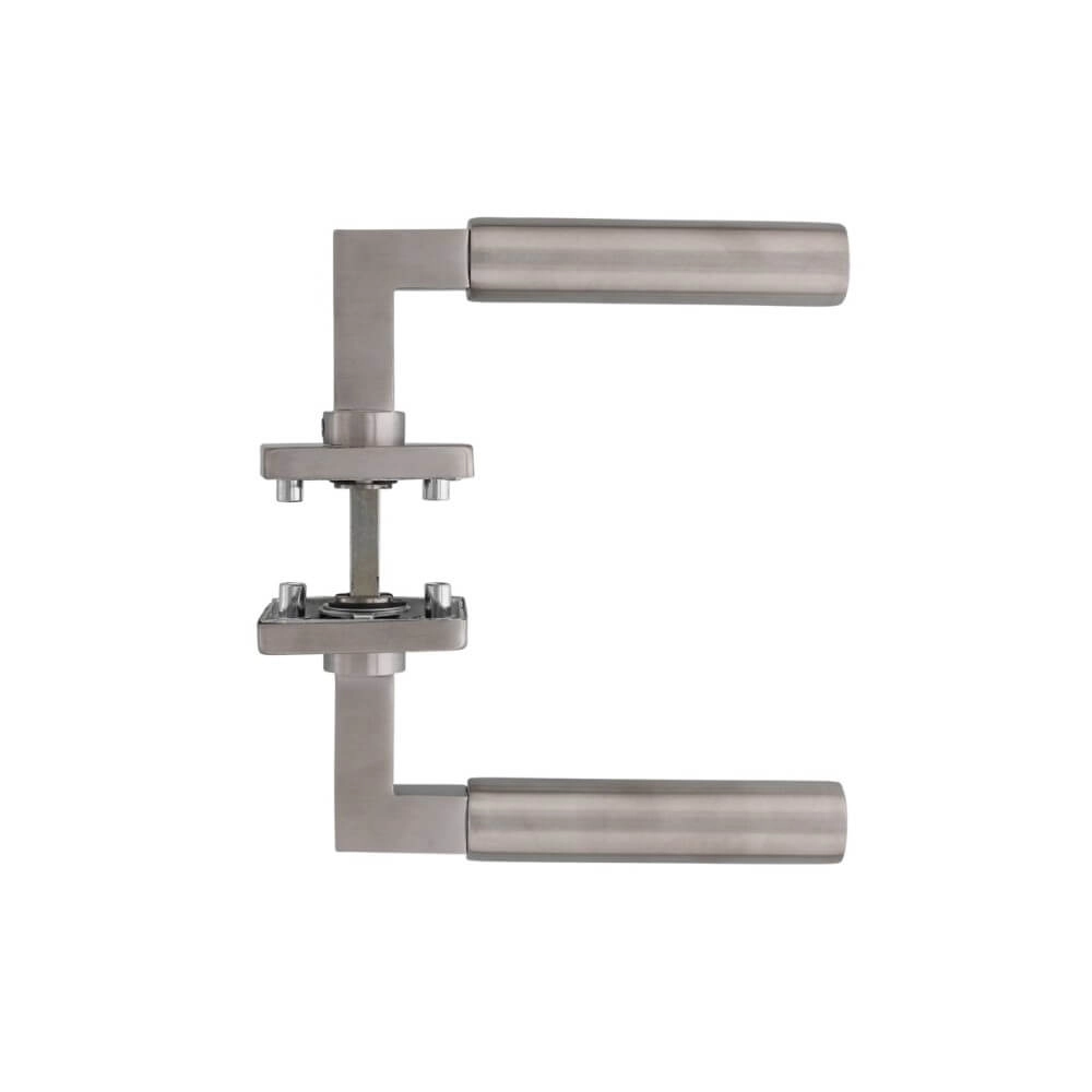 Moderne deurklink Bau-Stil vierkant rozet RVS Intersteel 8714186298404