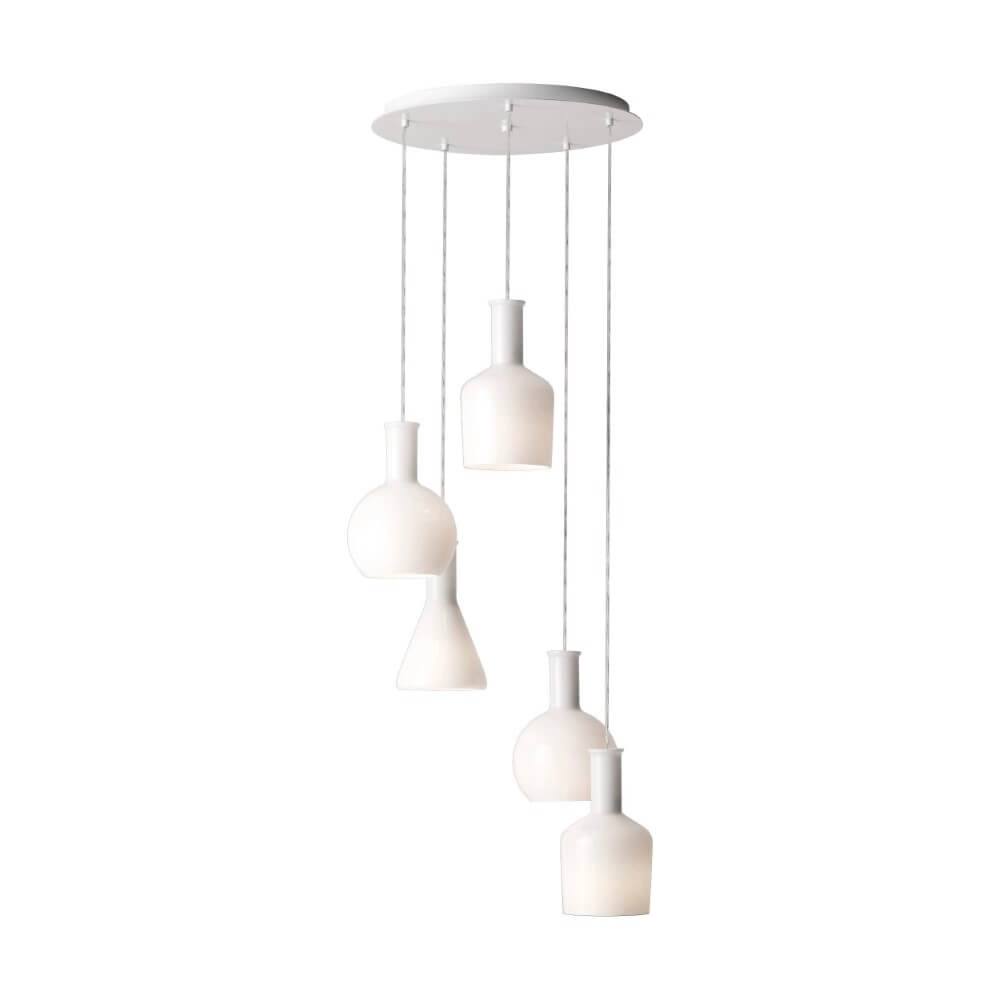 Witte hanglamp Pascoa 5-lichts Witte hanglamp Pascoa 5-lichts