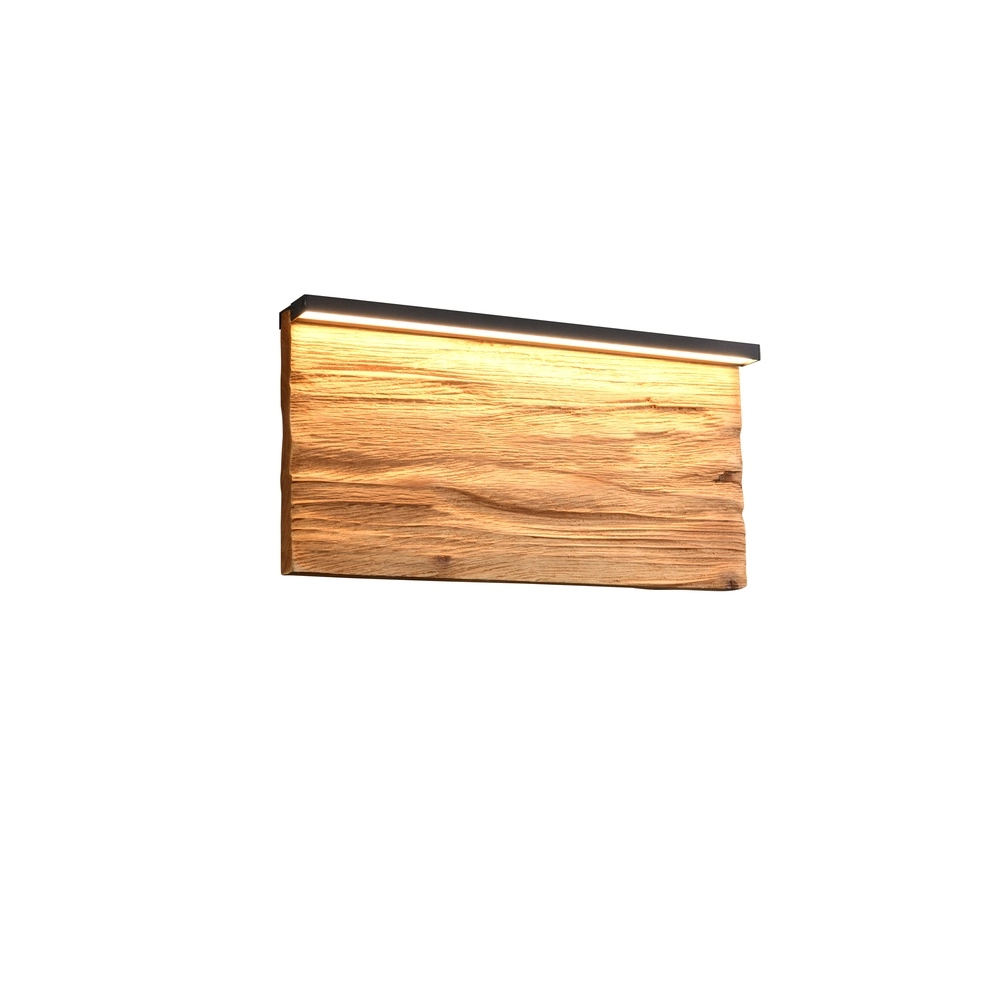 Design wandlamp Kalea zwart met hout 30cm