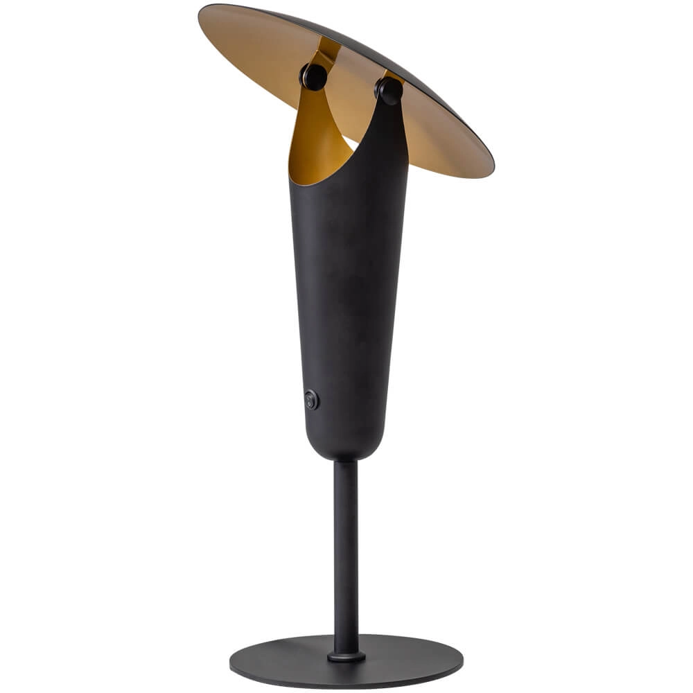 Moderne tafellamp The Britt zwart met goud Moderne tafellamp The Britt zwart met goud