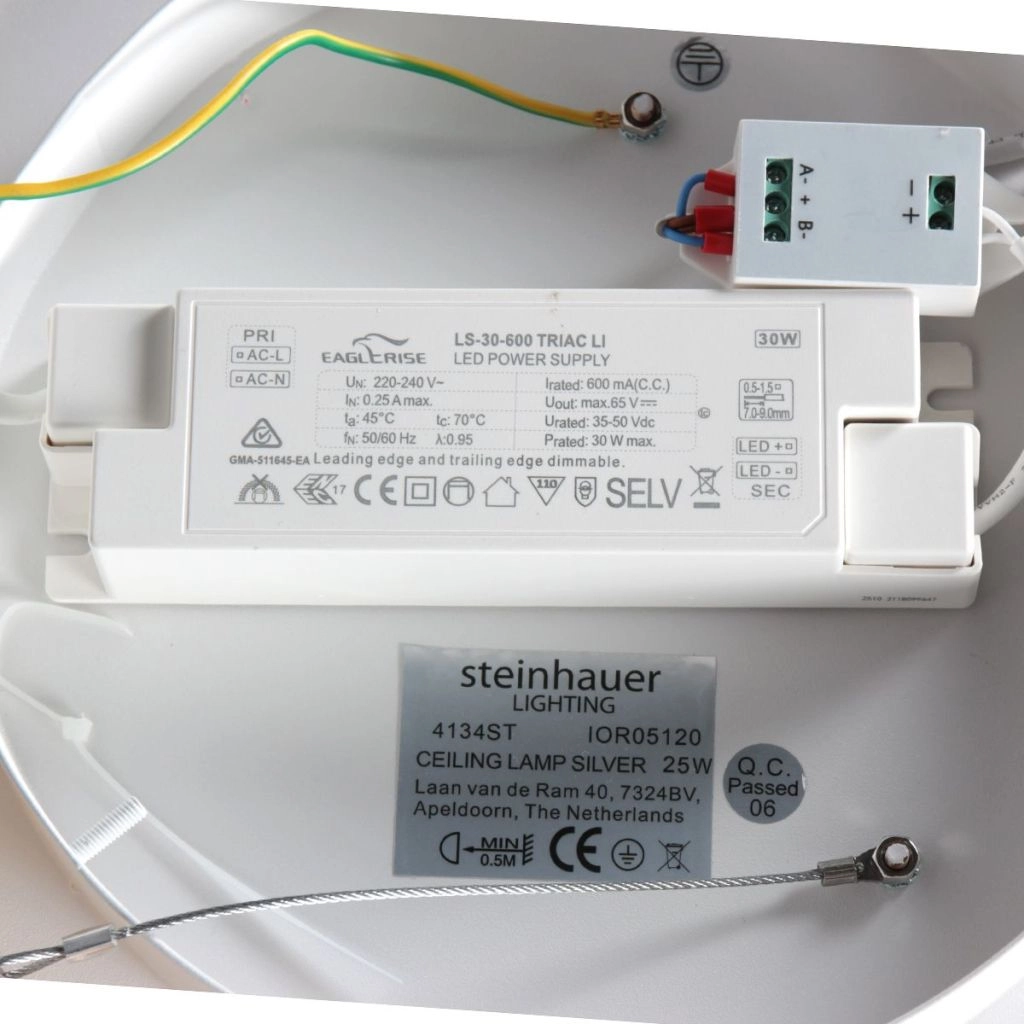 Design plafondlamp Ringlux geborsteld metaal Ø 30cm Steinhauer 8712746180916