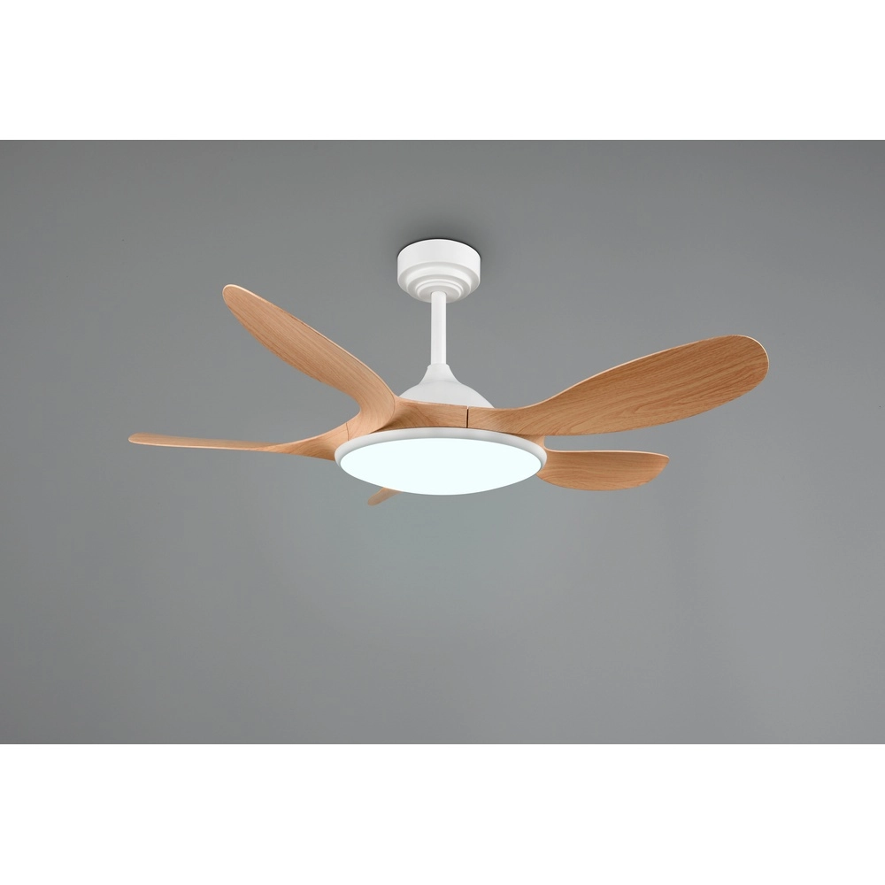 Witte ventilator Flen met houten bladen Ø 108cm Trio 4017807689297