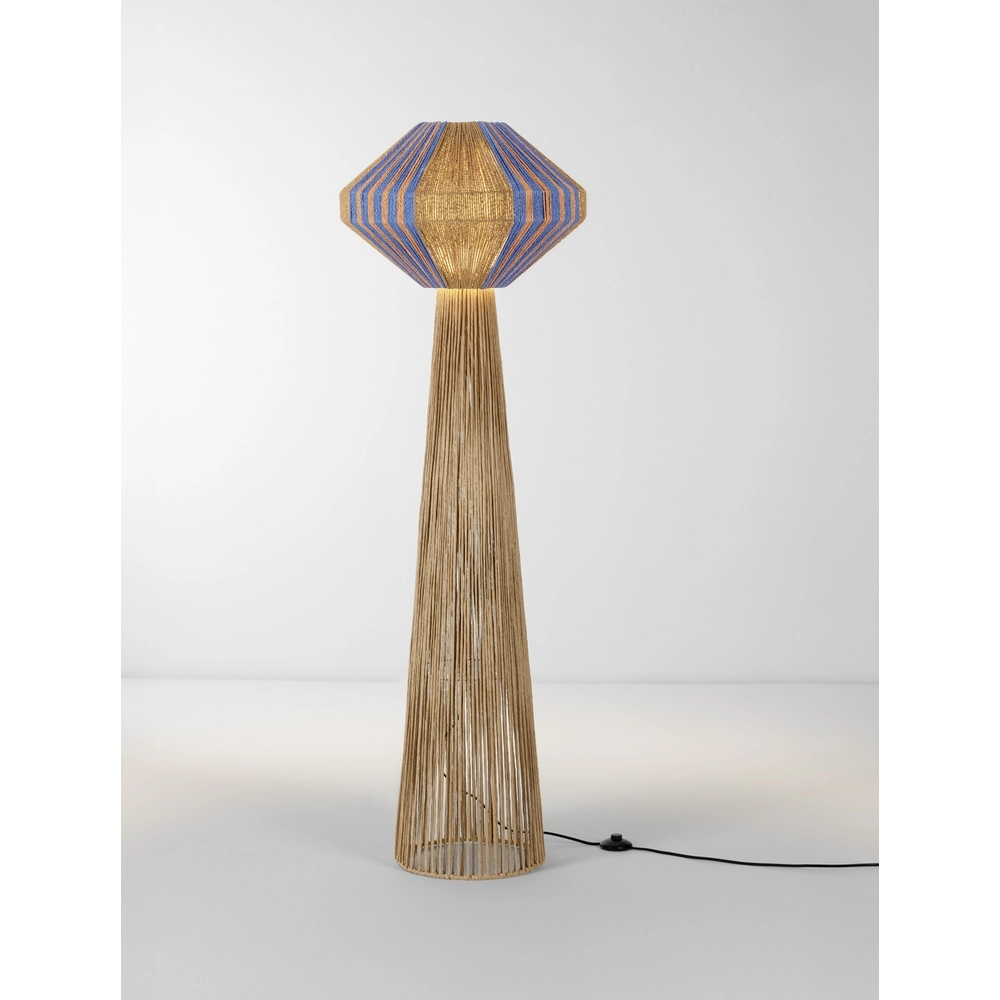 Vloerlamp Abby Ø 50cm bruin met blauw Vloerlamp Abby Ø 50cm bruin met blauw