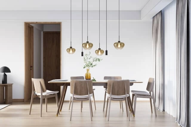 6-lichts hanglamp Genua zwart met goud glas Masterlight 8718121357263