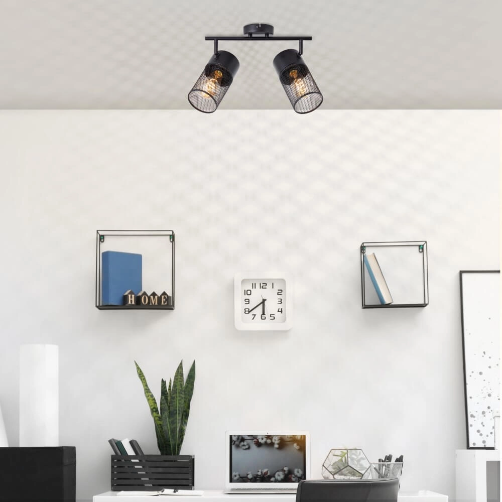 Zwarte plafondlamp Kamolo 2x E27 Brilliant 4004353409400