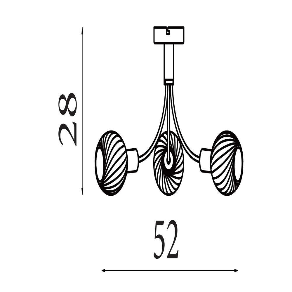 Plafondlamp Nova zwart 3-lichts Searchlight 5053423301297