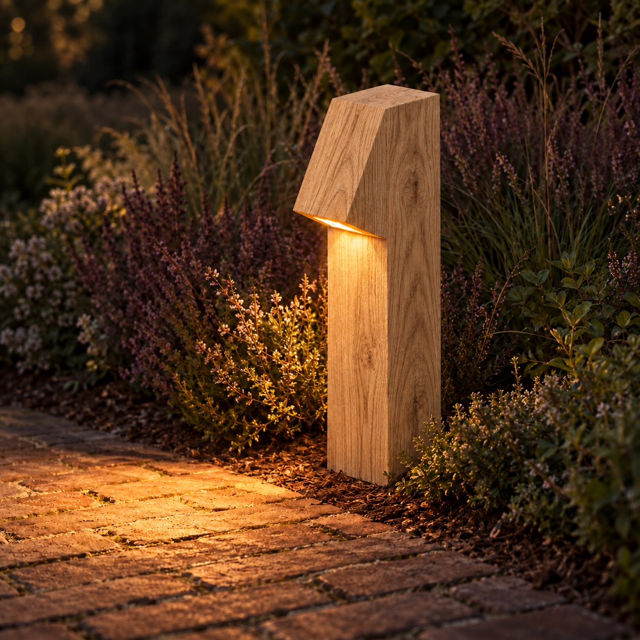 Houten padverlichting Peri 100 Eiken - 10x10x50 - 2200K