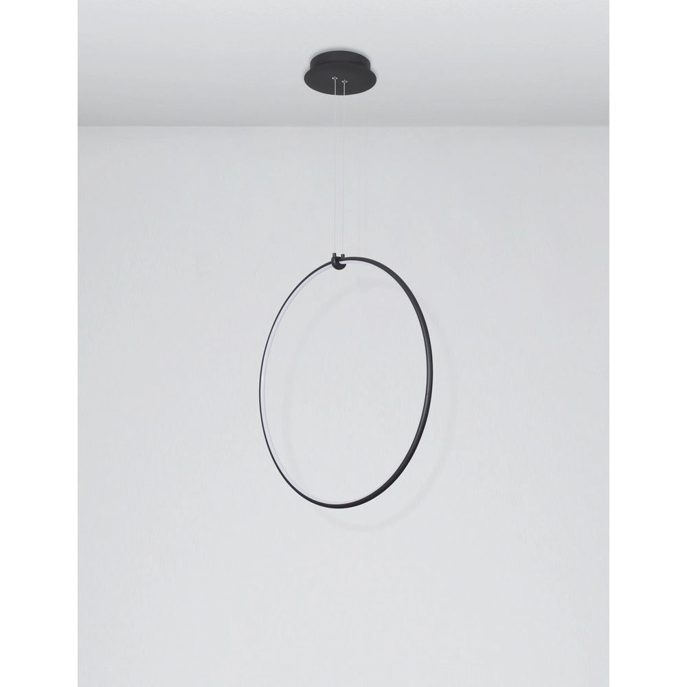 Hanglamp Ring zwart Ø 68cm Lyora 5212017429315