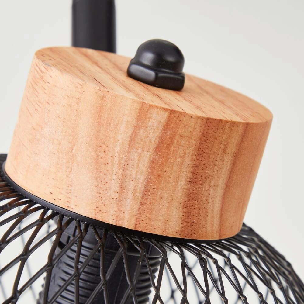 2-lichts plafondlamp Thuy zwart met hout Brilliant 4004353409578