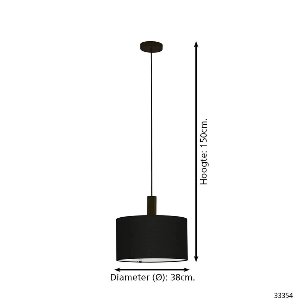 Hanglamp Amani zwart Ø 38cm Eglo 9002759333546