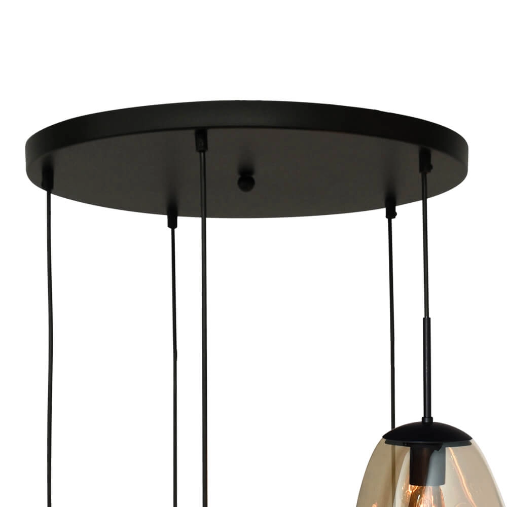 Vide hanglamp Lava 5x goud glas Masterlight 8718121284316