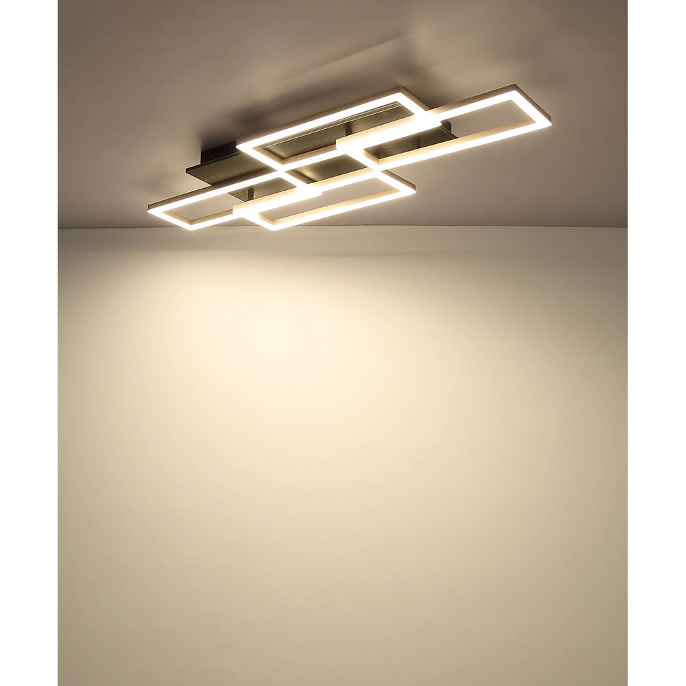 Design plafondlamp Jeffry zwart met zand bruin Globo 9007371522835
