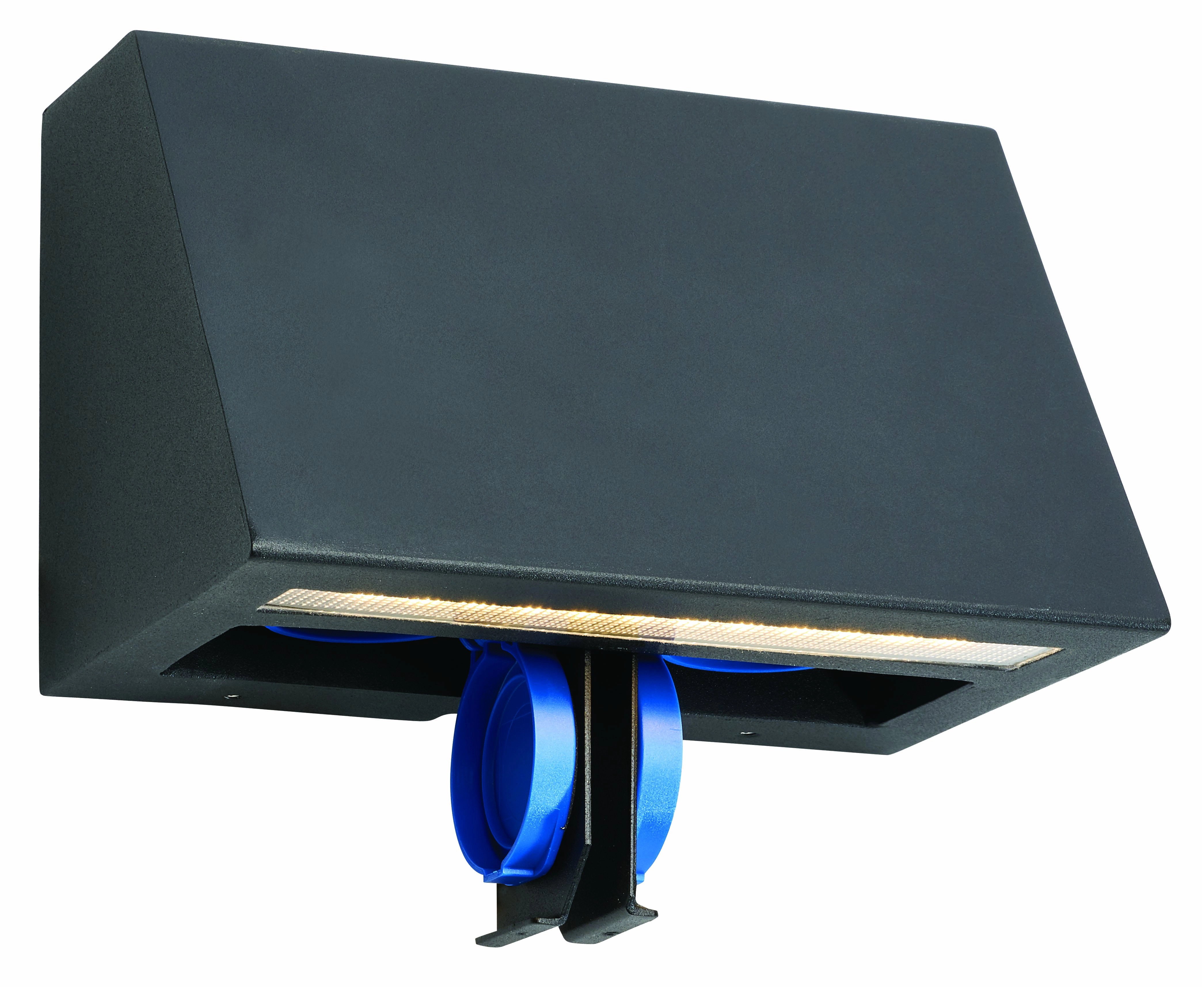 Buitenlamp Ski Plug met stopcontacten antraciet Franssen 7042891390061