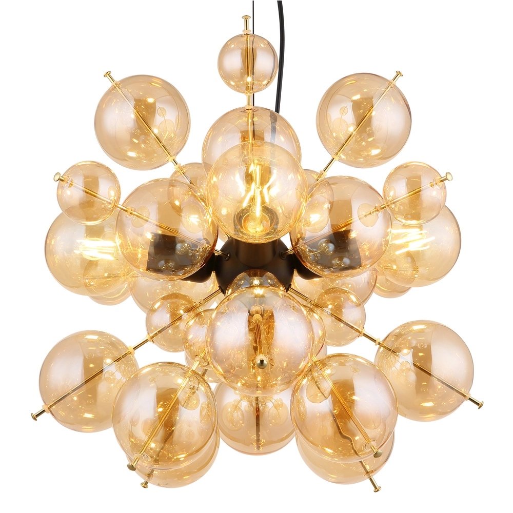 Unieke hanglamp Udo amber glas Ø 51cm Globo 9007371509171
