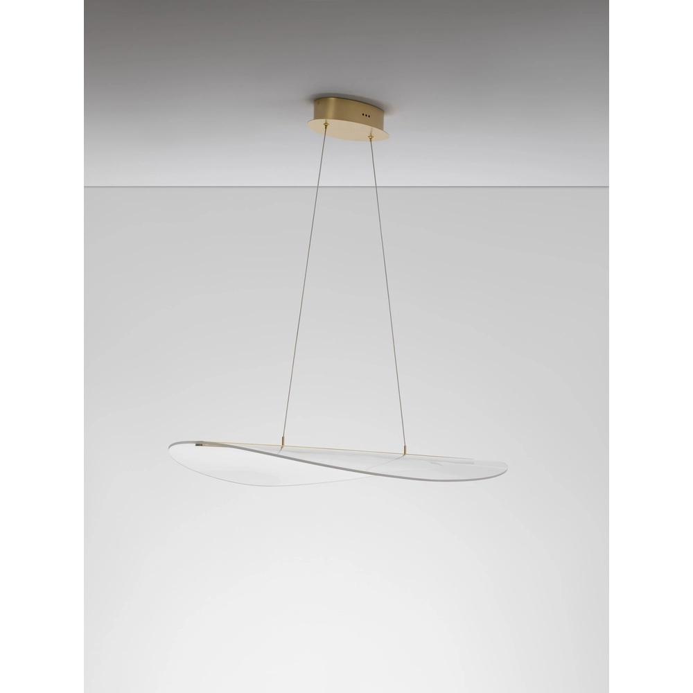 Hanglamp Agos goud met kunststof breed Lyora 5212017439413