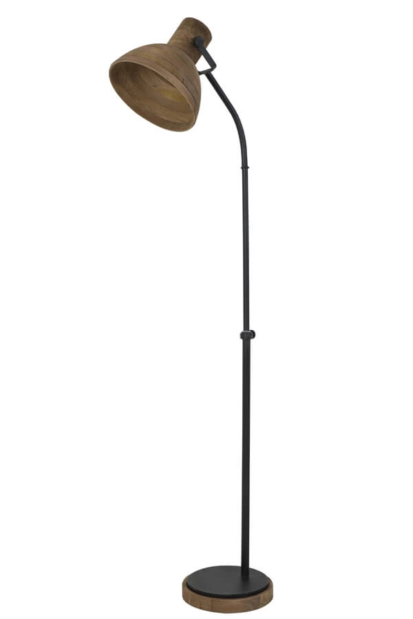 Landelijke leeslamp Imbert hout met zwart Light & Living 8717807293260
