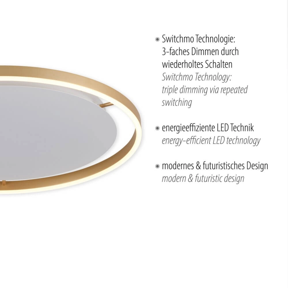 Plafondlamp Ritus messing Ø 58,5cm Just Light 4043689985639