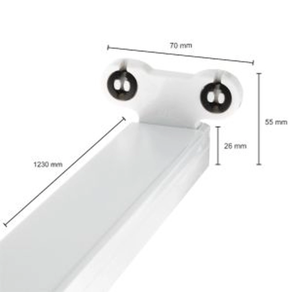 Montagebalk voor LED Tube 2 x 120cm zonder TL Lyora 8720143847776