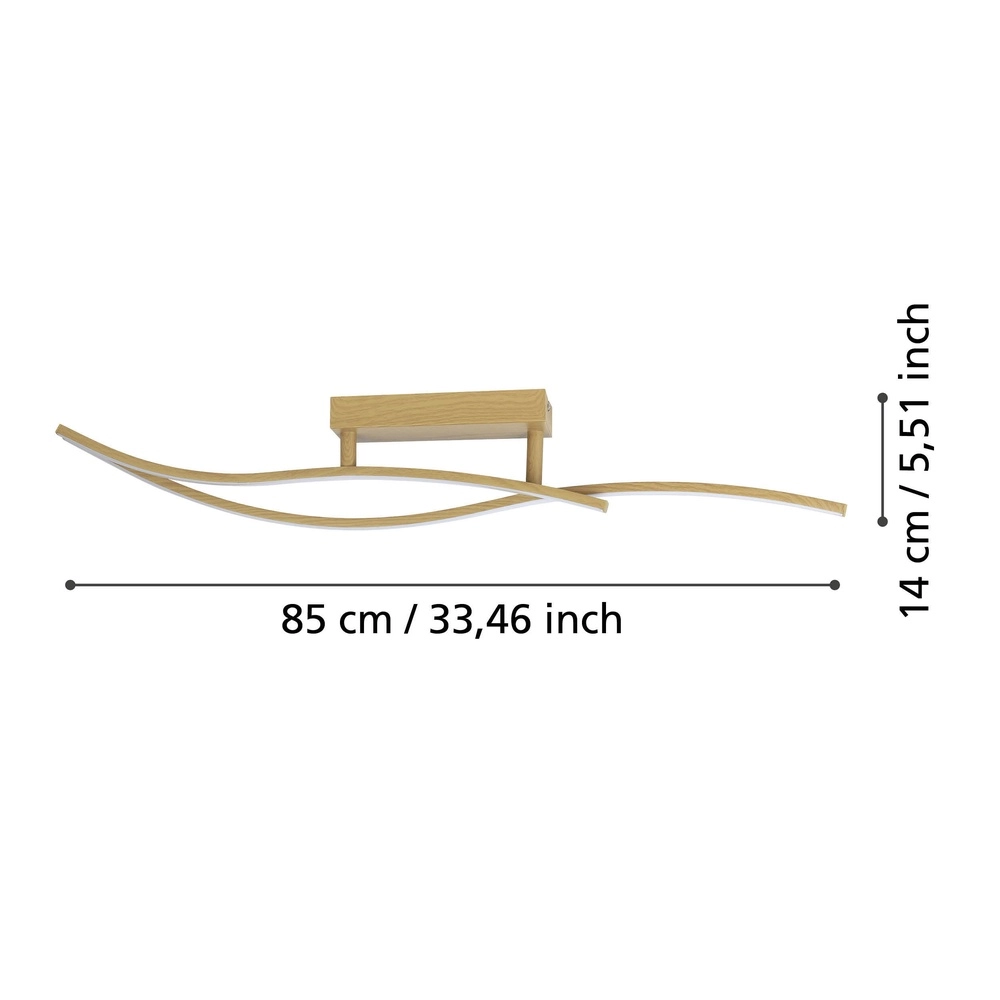 Led plafondlamp Grisolia 84cm - houtlook Eglo 9008606316168