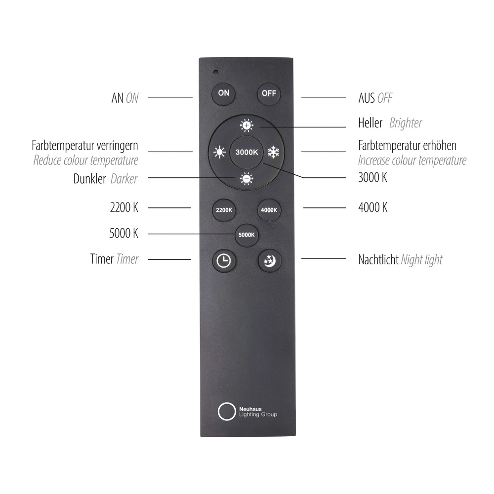 Strakke led plafondlamp Pure Lines Round Ø 35cm - wit Paul Neuhaus 4012248395226
