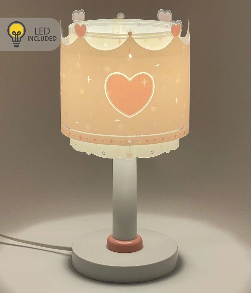 Kinderkamer tafellamp Little Queen roze glow in the dark Dalber 8420406002293