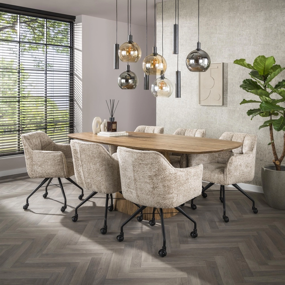 Hanglamp eettafel Sfera met gekleurde glazen bollen en pendels Lyora 8716803512405