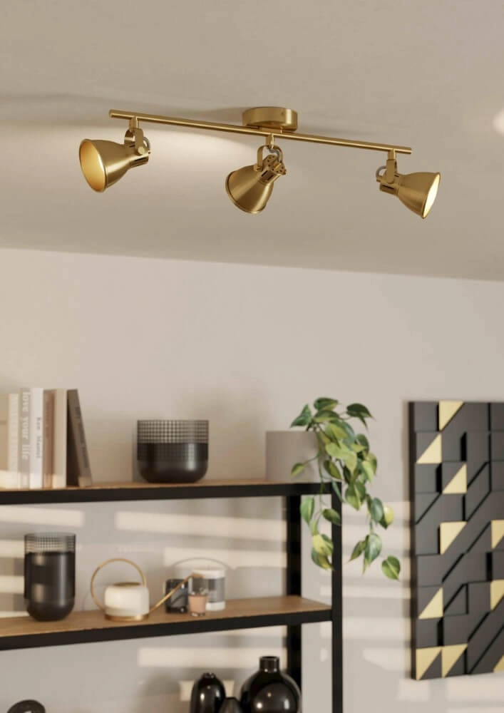 Messing plafondspot Seras 3x GU10 Eglo 9008606235667