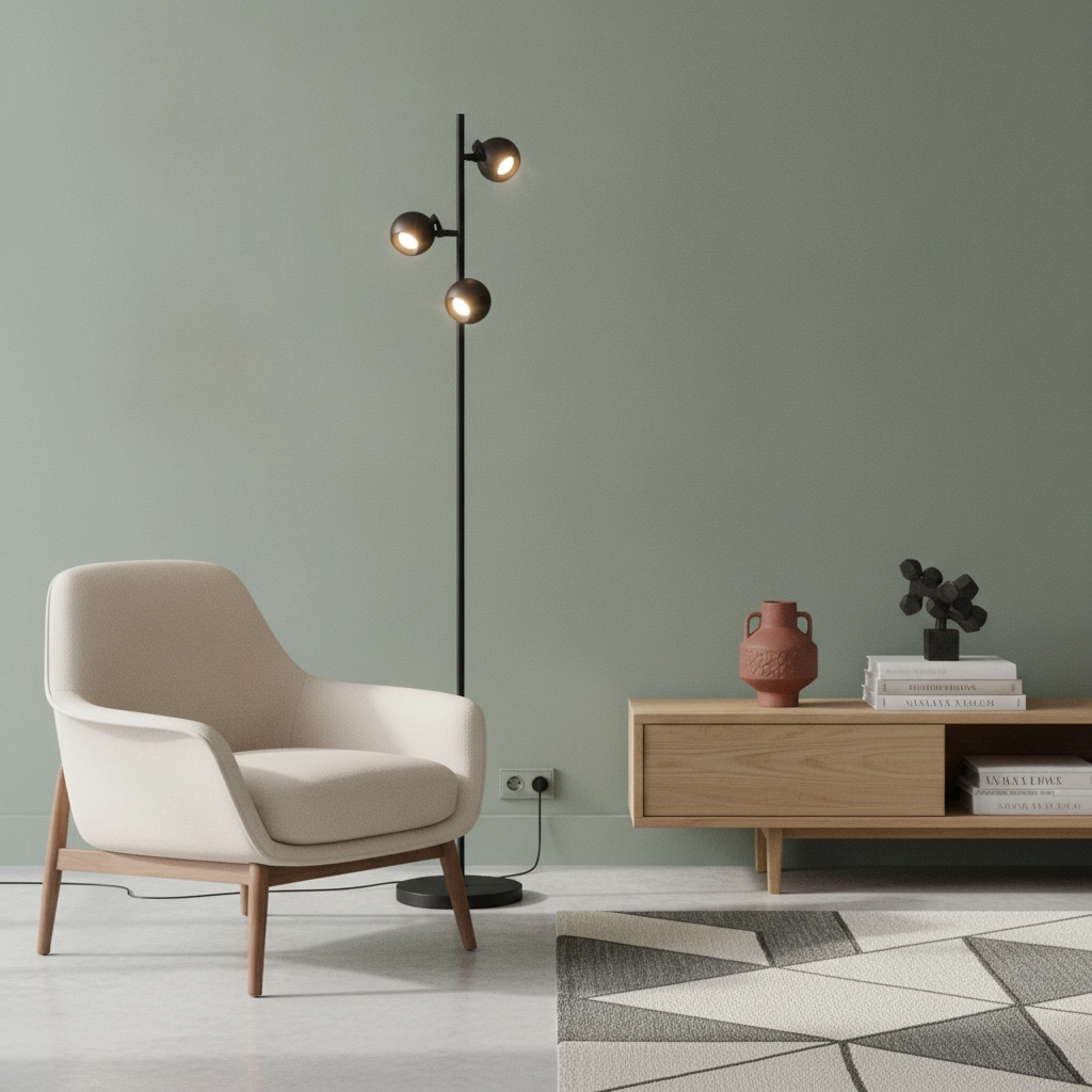 Design vloerlamp Bolero zwart 3-lichts