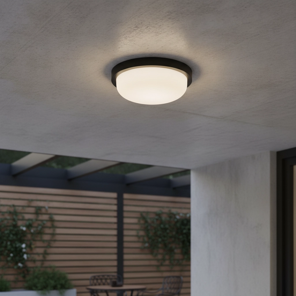 Plafondlamp Reo zwart Ø 23,5cm