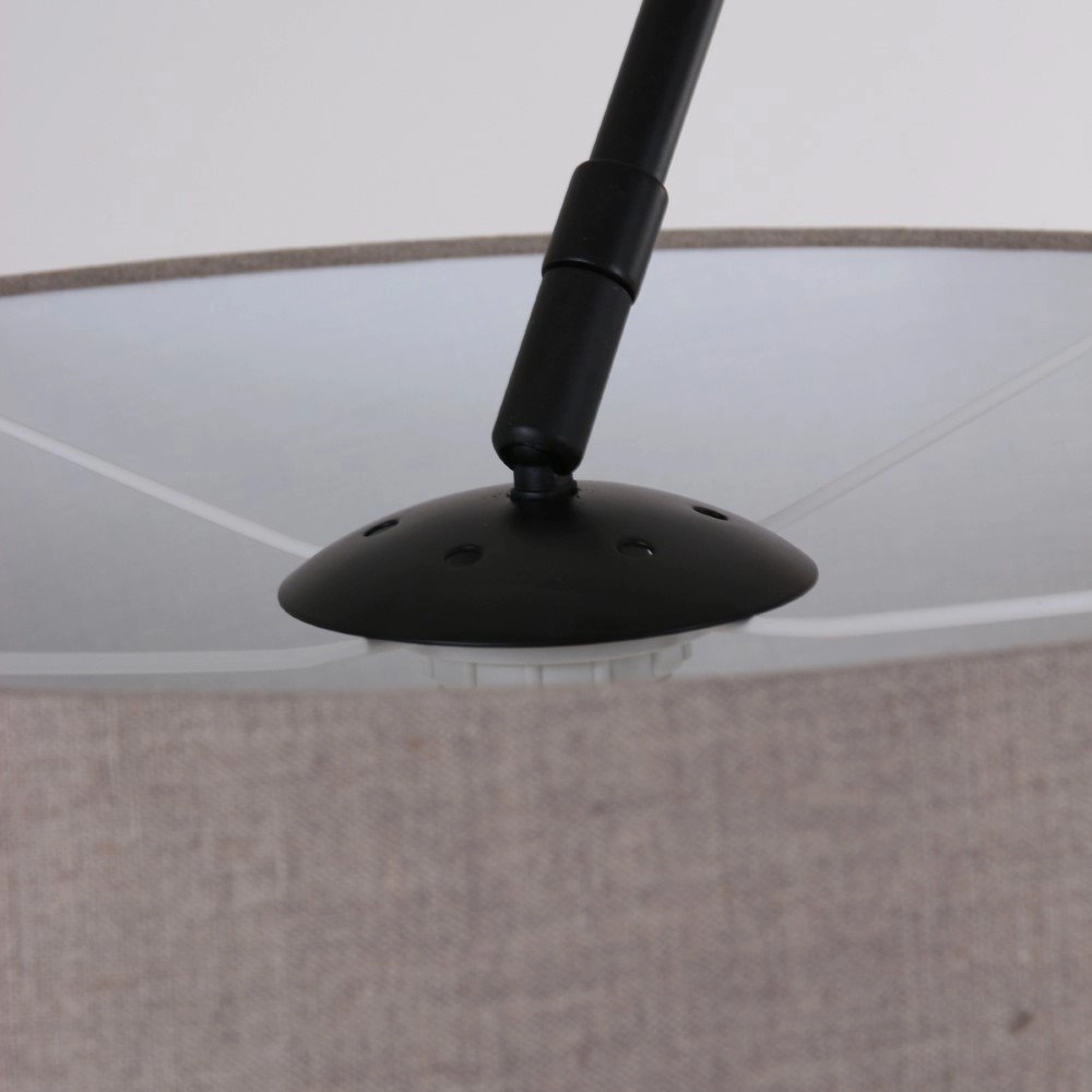 Booglamp Stresa zwart met linnen lampenkap Steinhauer 8712746106633