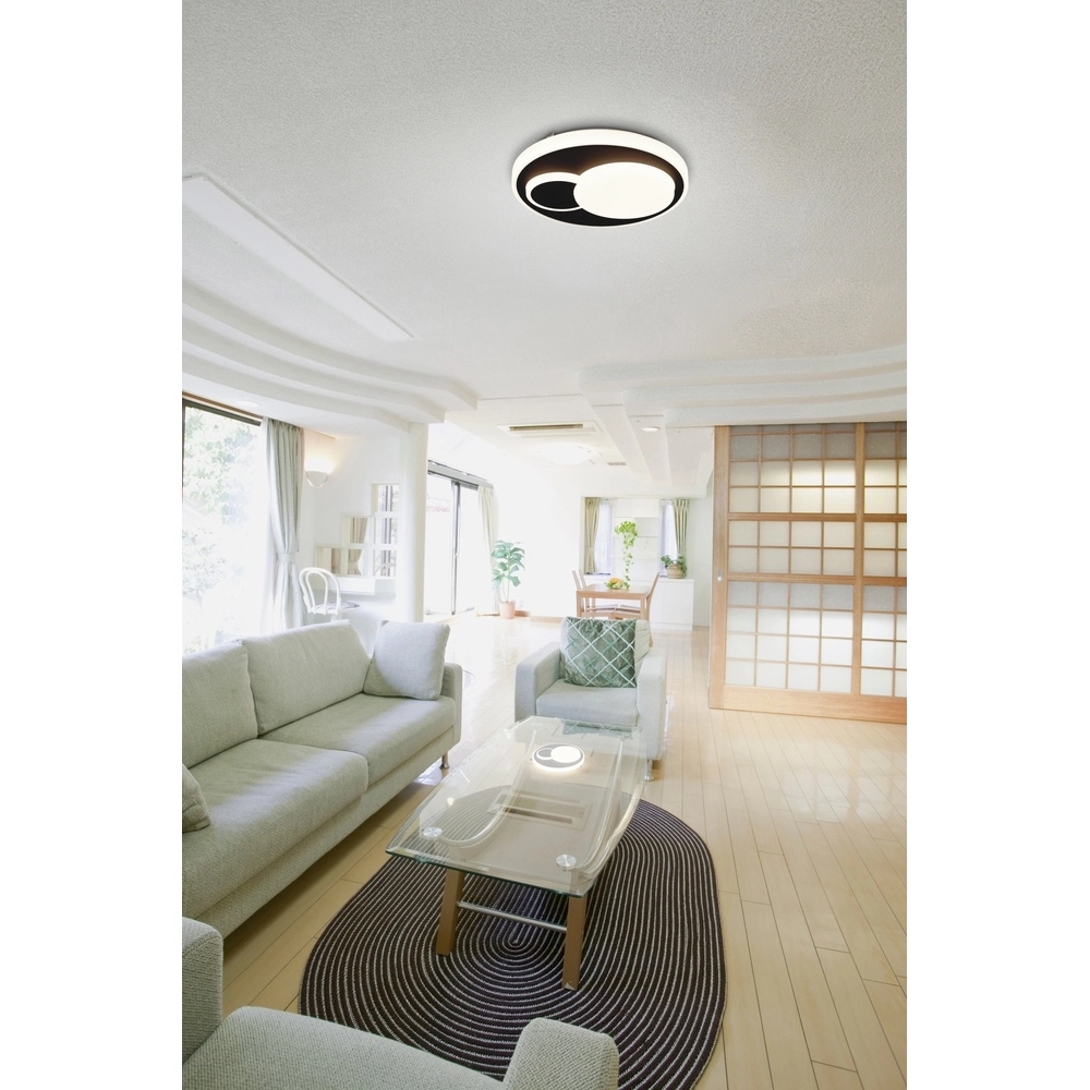 Moderne plafondlamp Lepreso zwart rond Eglo 9002759756659