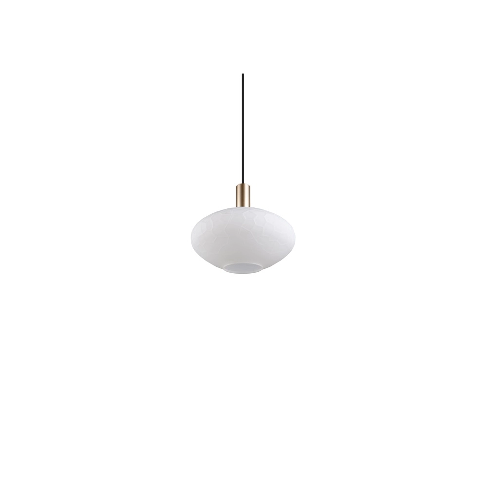 Hanglamp Emelie goud met wit glas Trio 4017807724264