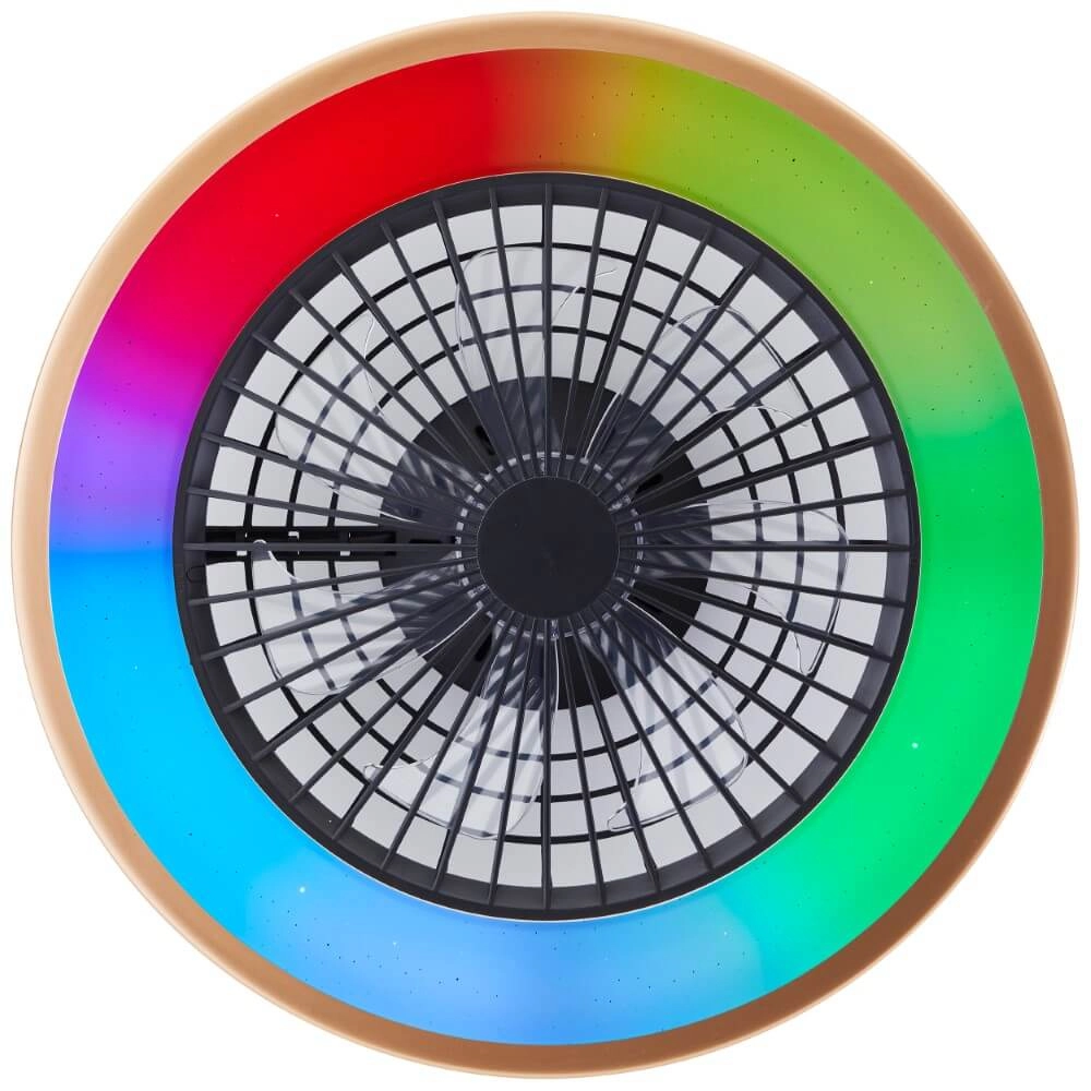 Zwarte ventilator Slimline met gouden rand Brilliant 4004353435874