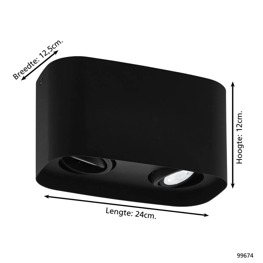 Opbouwspot Zigbee Caminales-Z 2-lichts zwart Eglo 9002759996741