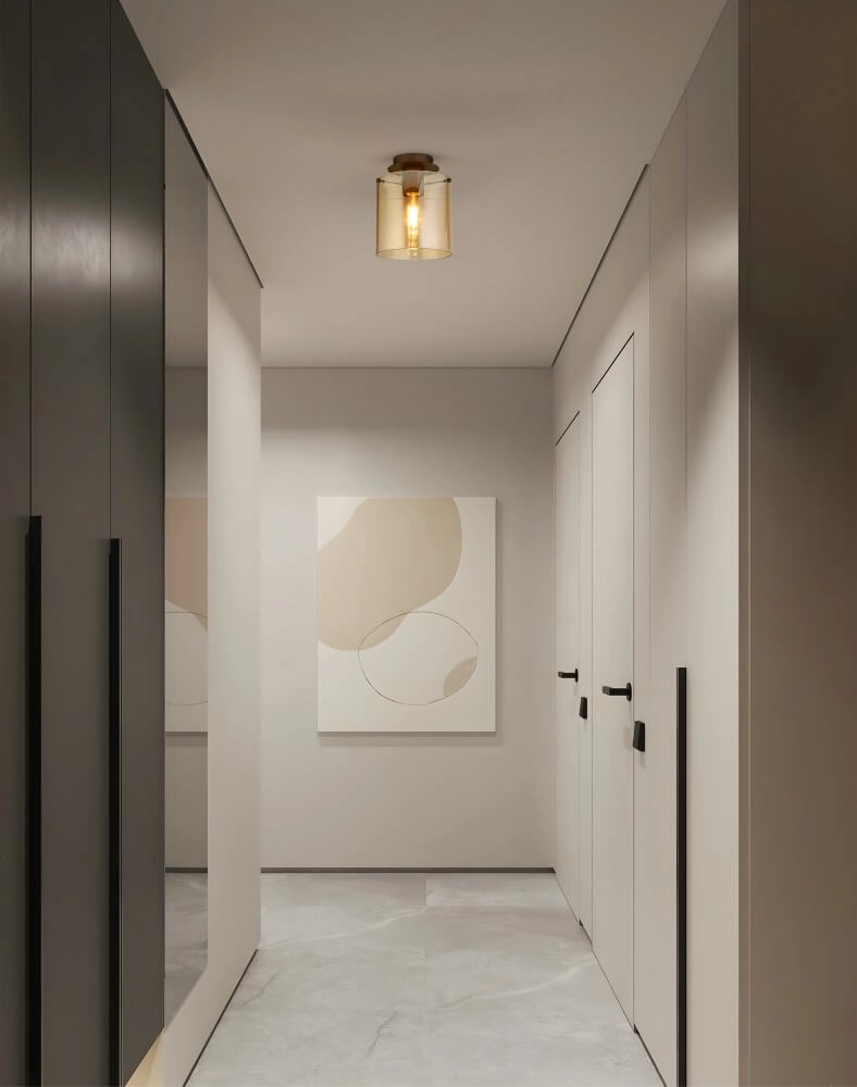 Plafondlamp 1-lichts Sweden mocha bruin Searchlight 5053423271415