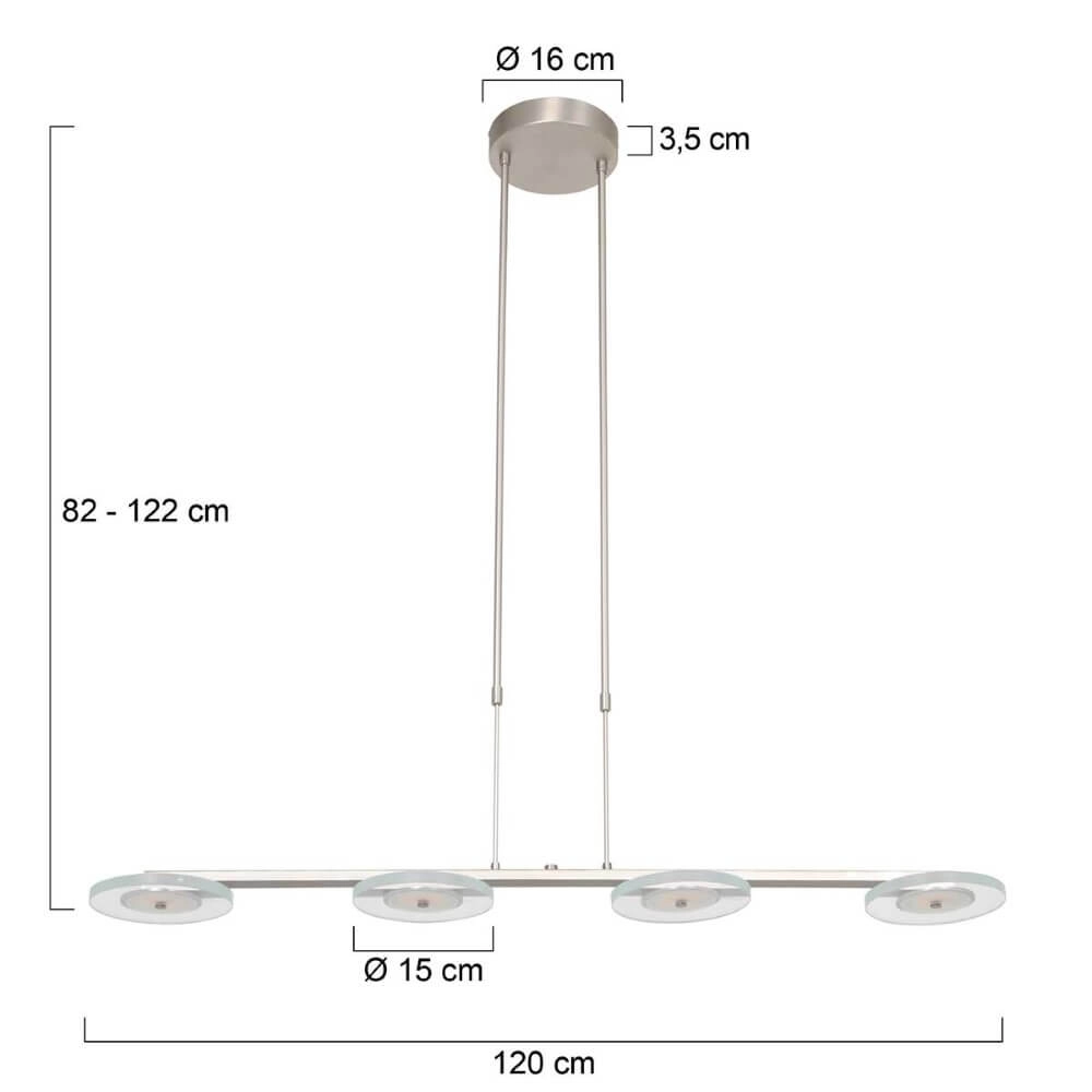 Flexibele led hanglamp Soleil RVS Steinhauer 8712746167344