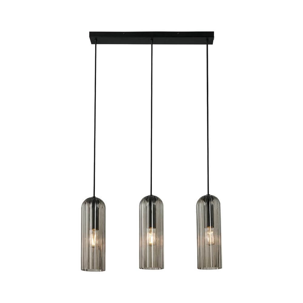 3-lichts hanglamp Miella zwart met smoke glas Nordlux 5704924018626