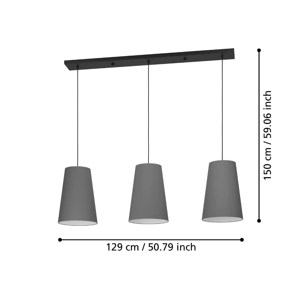 Eetkamer hanglamp Petrosa met grijze kap Stars of Light 9008606238156