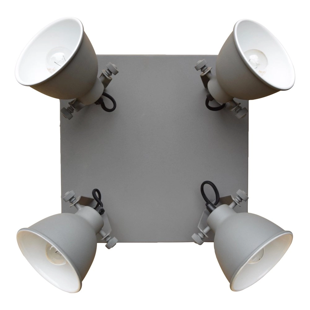 Stoere plafondspots Industrial 4-lichts vintage grijs