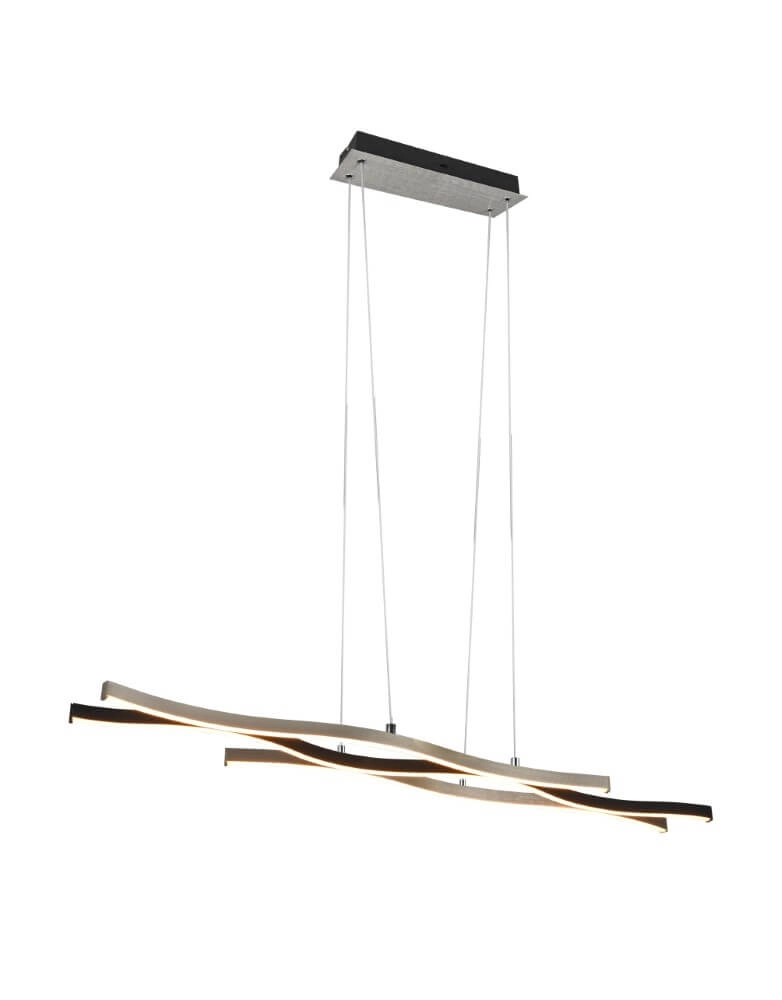 Hanglamp Blaze zwart met metaal Trio 4017807540161