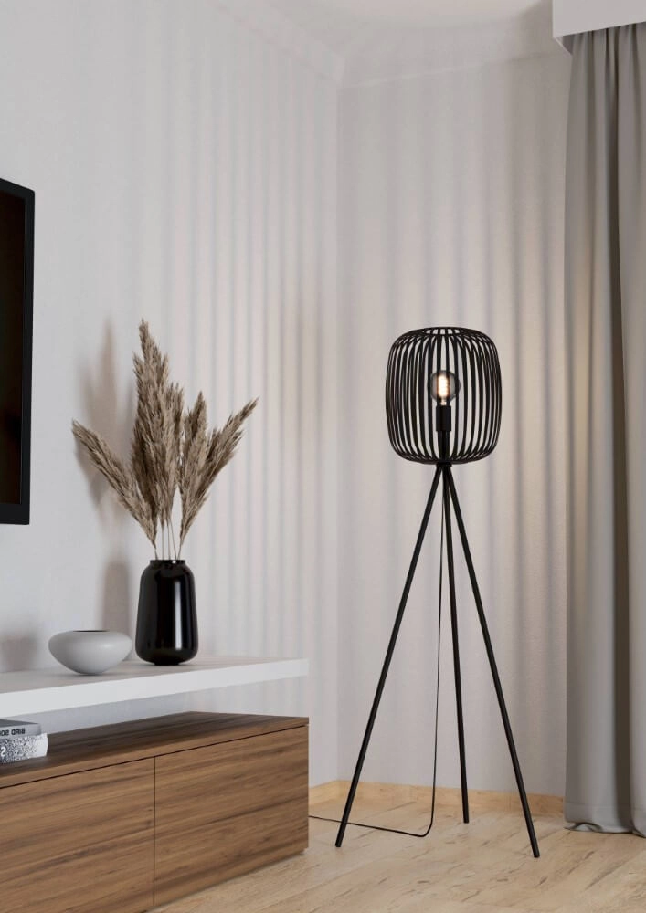 Zwarte vloerlamp Romazzina Ø 32,5cm Eglo 9008606244508